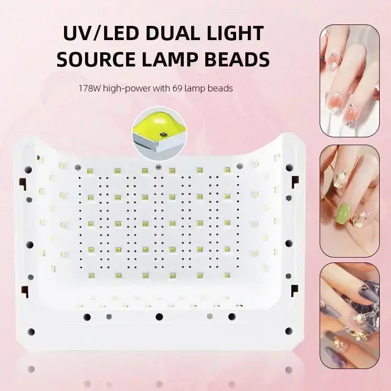Cordless UV LED Nail Lamp 178W | 28800mAh Rechargeable Dryer