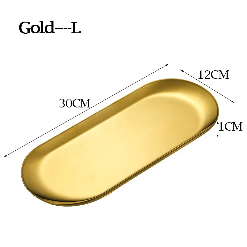 Nordic Heart Stainless Steel Dessert Fruit Plate – Gold/Silver