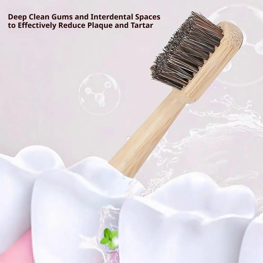 Natural Bamboo Toothbrush – Soft Boar Bristles, Plastic-Free