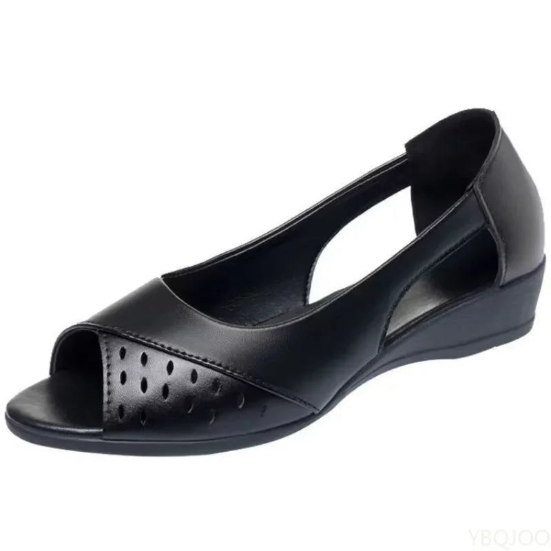 Women's Non-Slip Wedge Sandals – Breathable Slip-On Summer Shoe