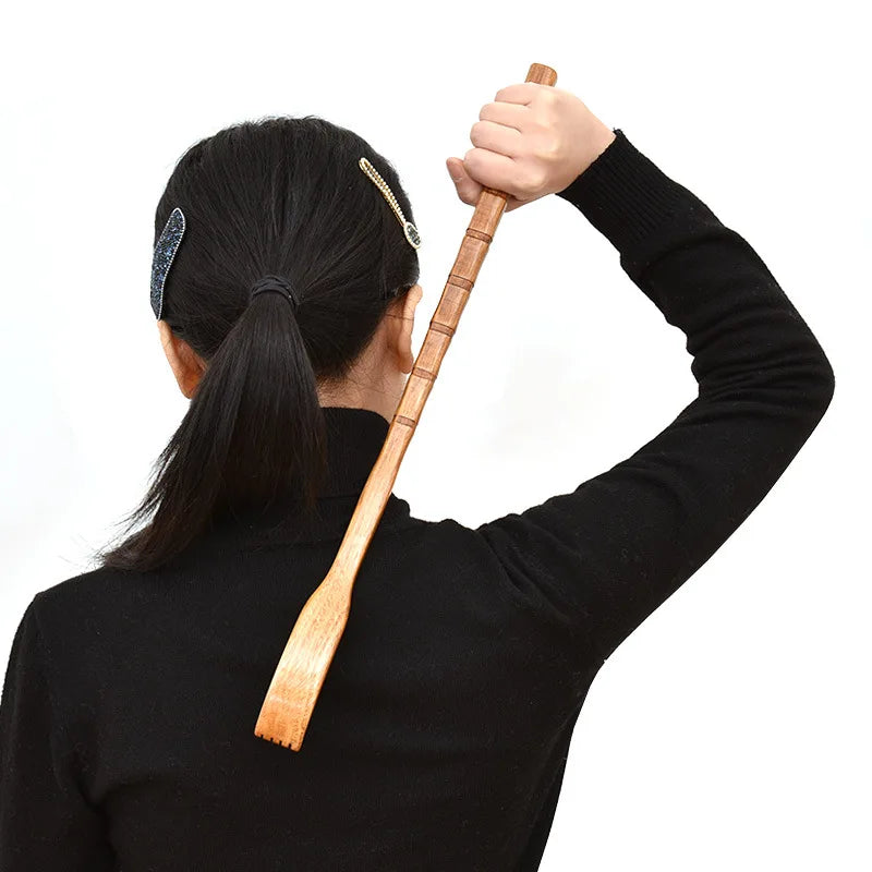 Bamboo Wood Back Scratcher – Long Handle Body Massager