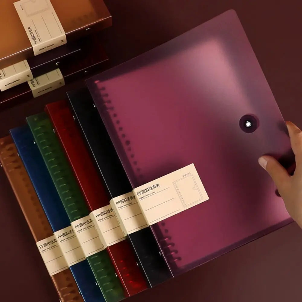 Transparent Binder Cover A4/B5/A5 – 8-Hole Loose Leaf Shell