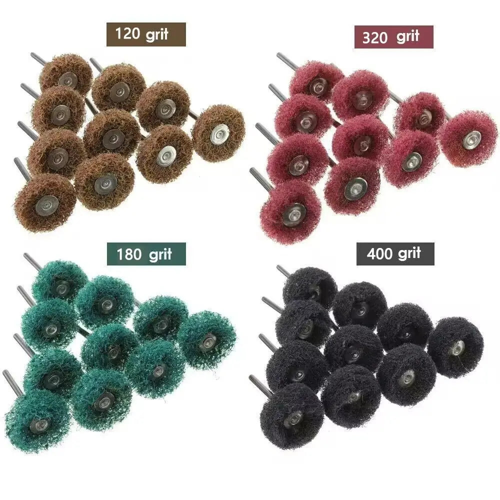 10pcs Nylon Fiber Abrasive Drill Brush – Polishing & Buffing Set