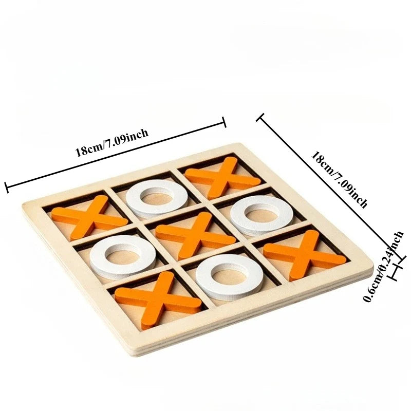 Wooden Tic-Tac-Toe Puzzle Game – Classic Family Strategy Toy