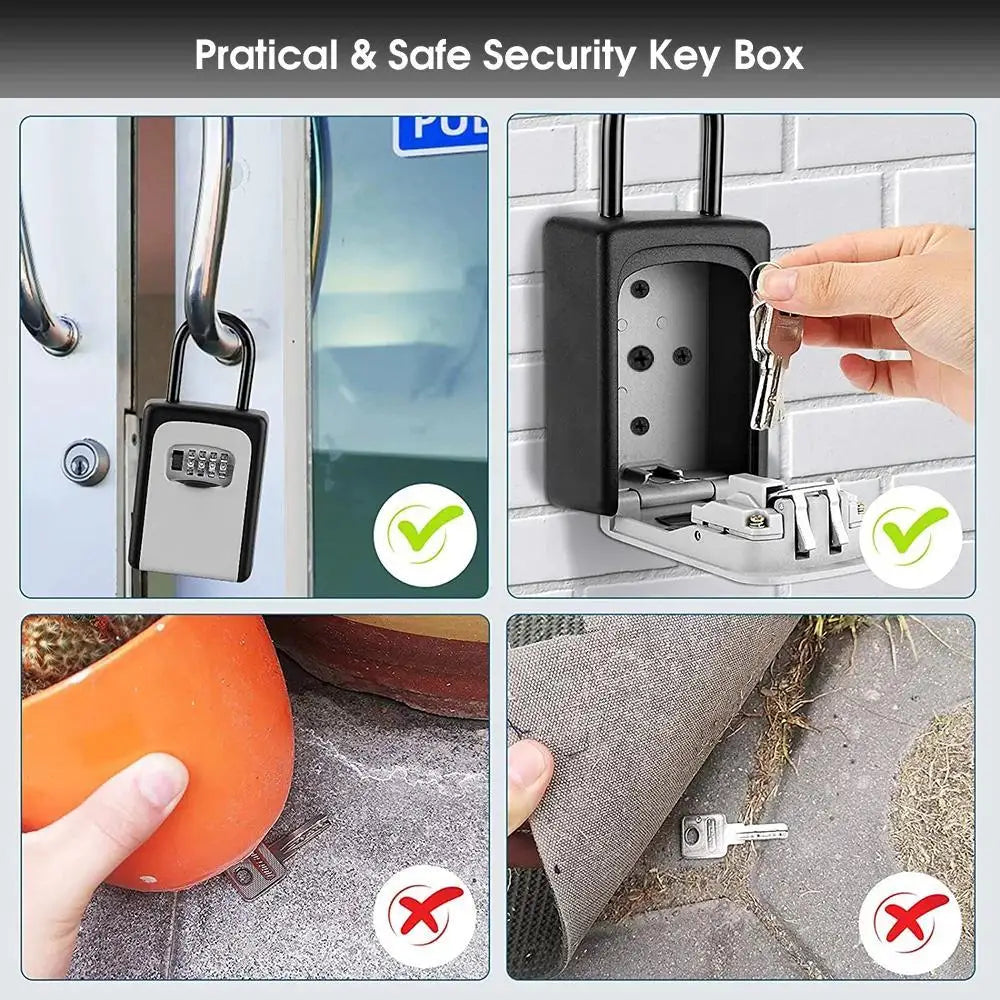 Wall Mounted Key Lock Box – 4-Digit Weatherproof Key Safe
