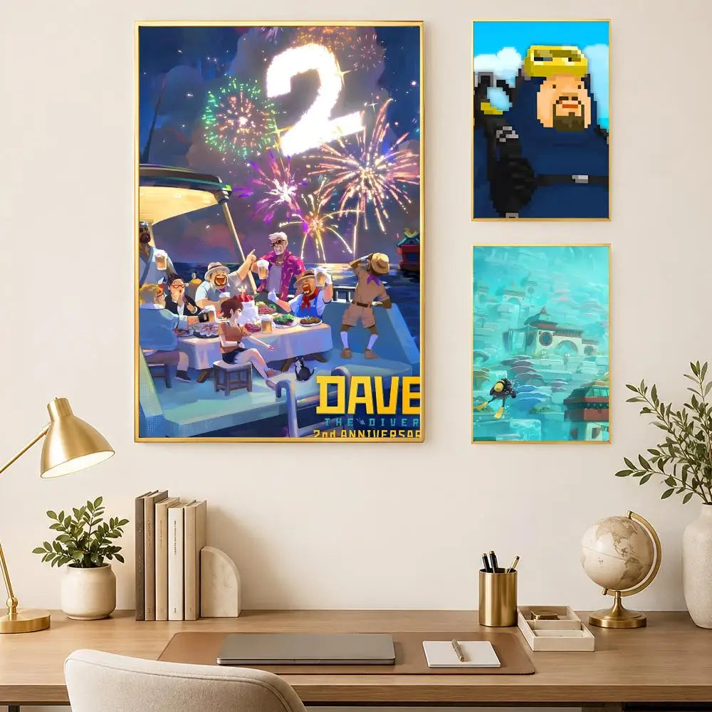 Dave the Diver HD PVC Self-Stick Wall Poster – Waterproof Art