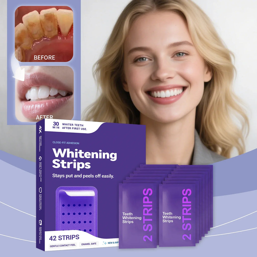 Purple Color-Correcting Teeth Brightening Strips | 42 Pack