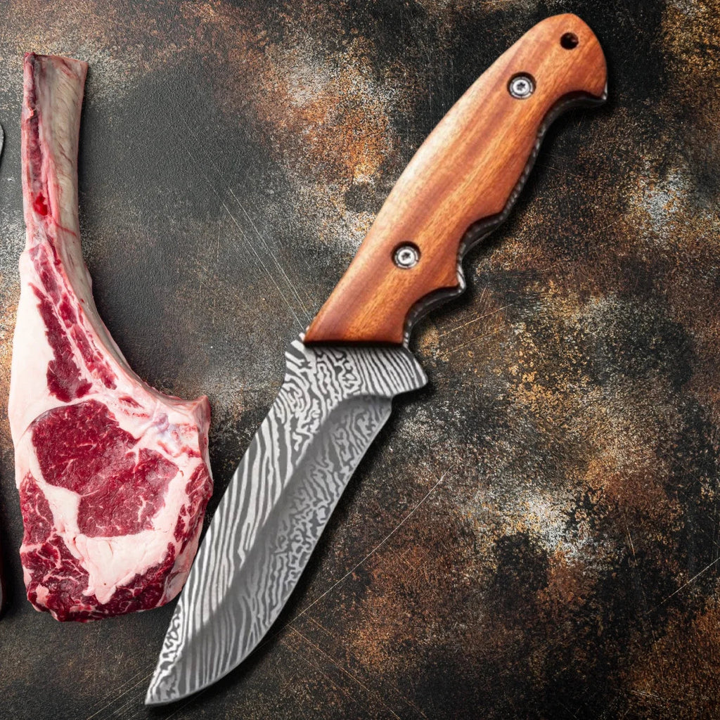 Damascus Pattern Kitchen Knife – D2 Steel Multi-Purpose Boning