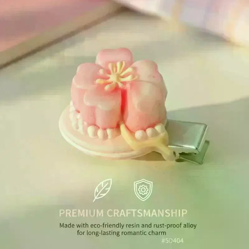 Cherry Blossom Resin Hair Clips Women Girls | 5/6 Pcs Set