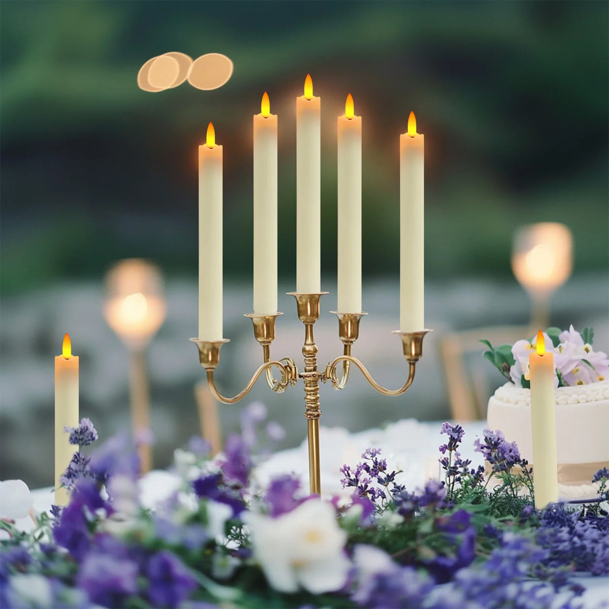 6 12 Flameless Taper Candles Battery Operated Flickering Window