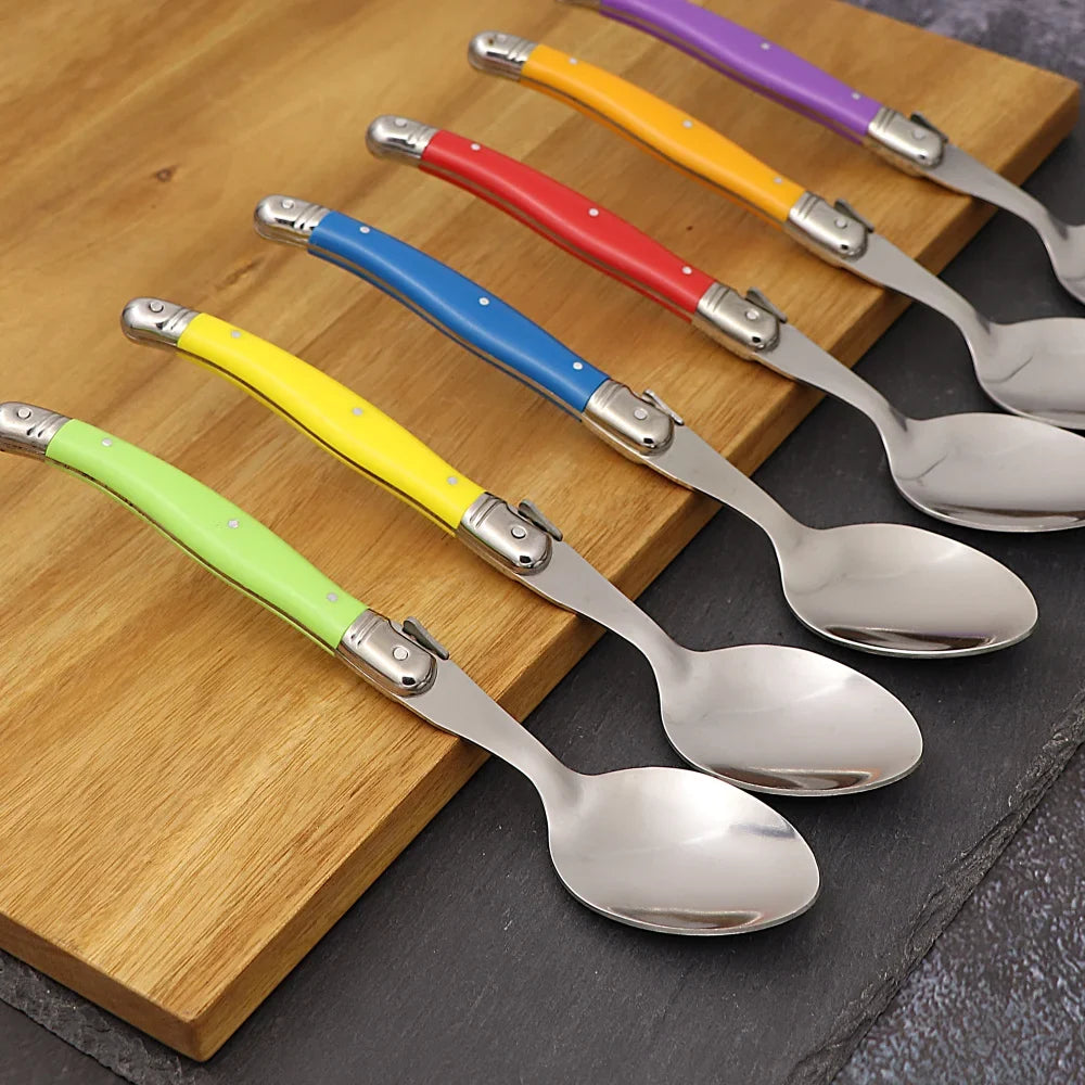 Laguiole Dinner Spoons Set of 6 – 8" Stainless Steel Tablespoons