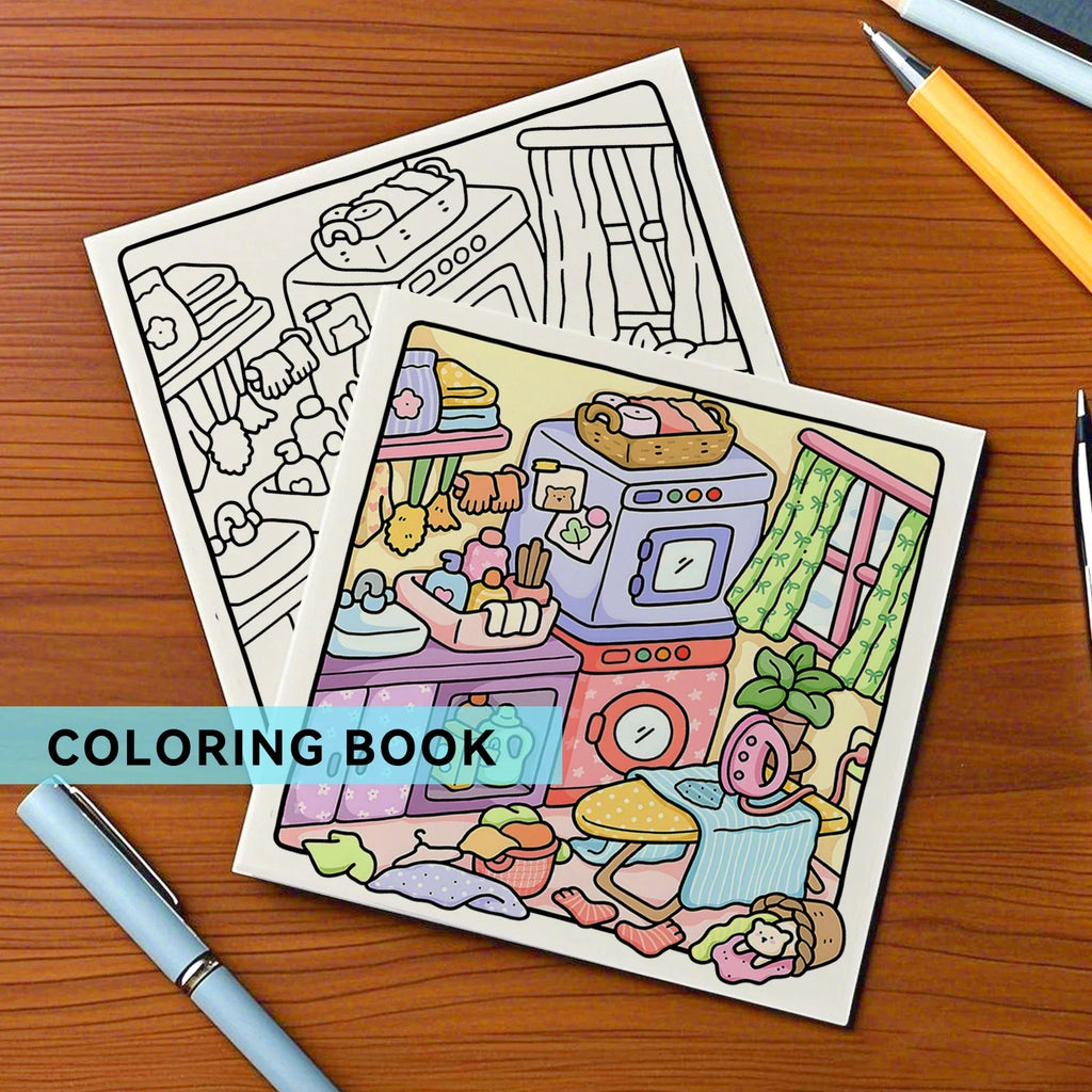 Cozy Corner Cute Coloring Book Adults Kids Stress Relief Art Supplies