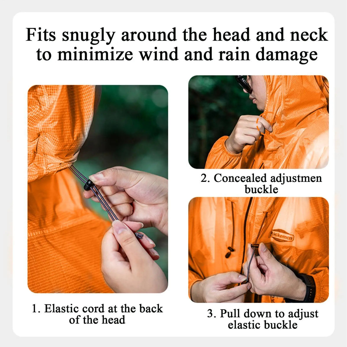 Adult Rain Poncho Hooded Full-Body Waterproof Raincoat