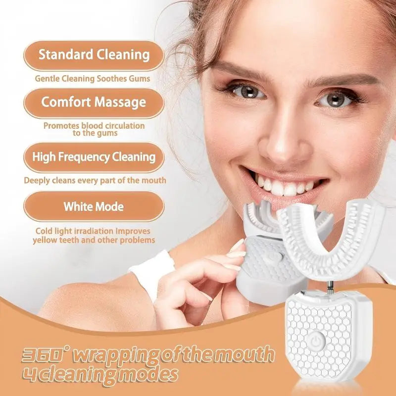 U-Shaped Electric Toothbrush Set with Teeth Whitening Lamp