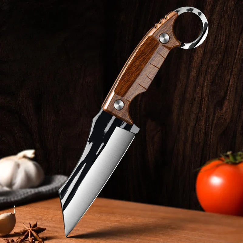 Hand-Forged Carbon Steel Boning & Multipurpose Kitchen Knife