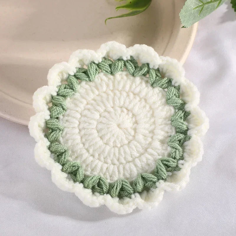 Wave Lace Coaster Simple Fashion Cute Flower Knitted Coasters