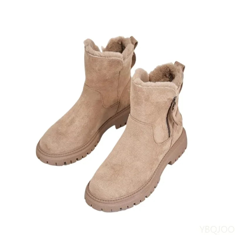 YBQJOO Women's Winter Snow Boots – Warm Anti-Slip Ankle Boot