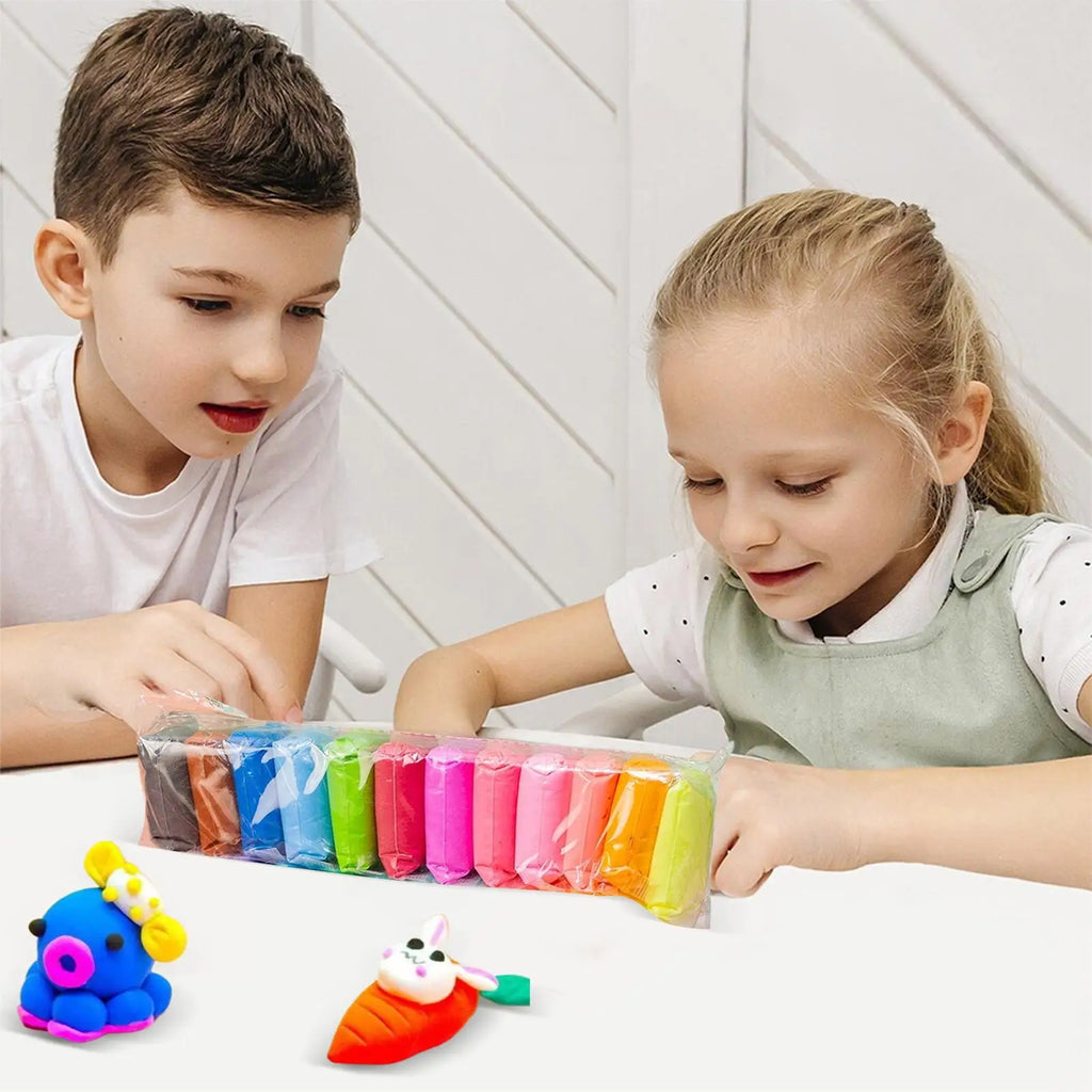 Air Dry Clay Set for Kids – 12/24/36 Non-Toxic Colors + Tools