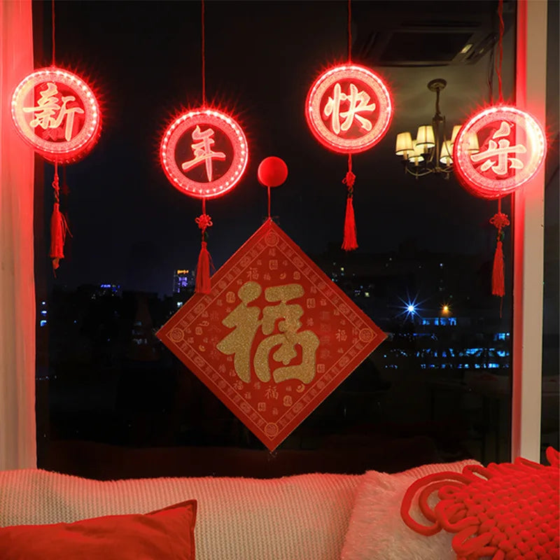 Year Decorative Lights Festive Fu Characters Spring Festival Hanging