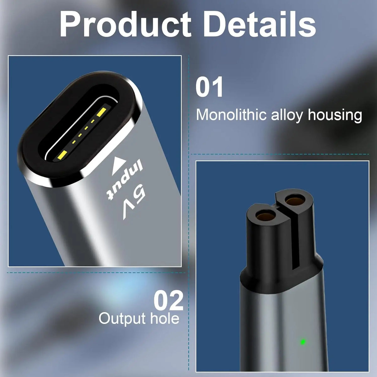 USB-C Adapter Charger for Philips OneBlade QP2724 QP2834