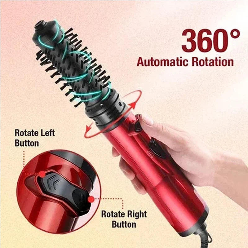 2-in-1 Rotating Hot Air Brush – Straightener & Curler Comb