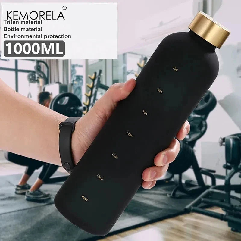 1L Motivational Water Bottle with Time Marker – 32 oz BPA Free