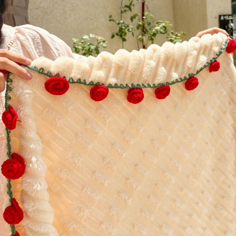 Rose Bouquet Throw Blanket – Soft Floral Couch Blanket Gift