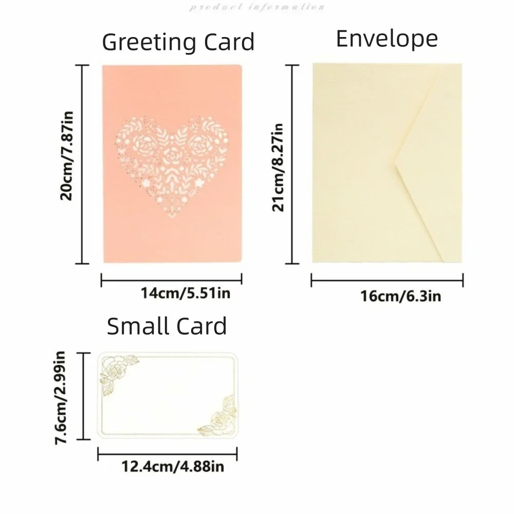 Pop Up 3D Rose Flower Card with Envelope | Wedding & Gift