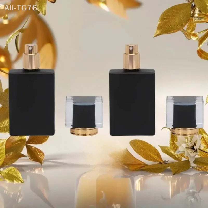 Matte Black Glass Perfume Spray Bottle 30ml 50ml | Refillable