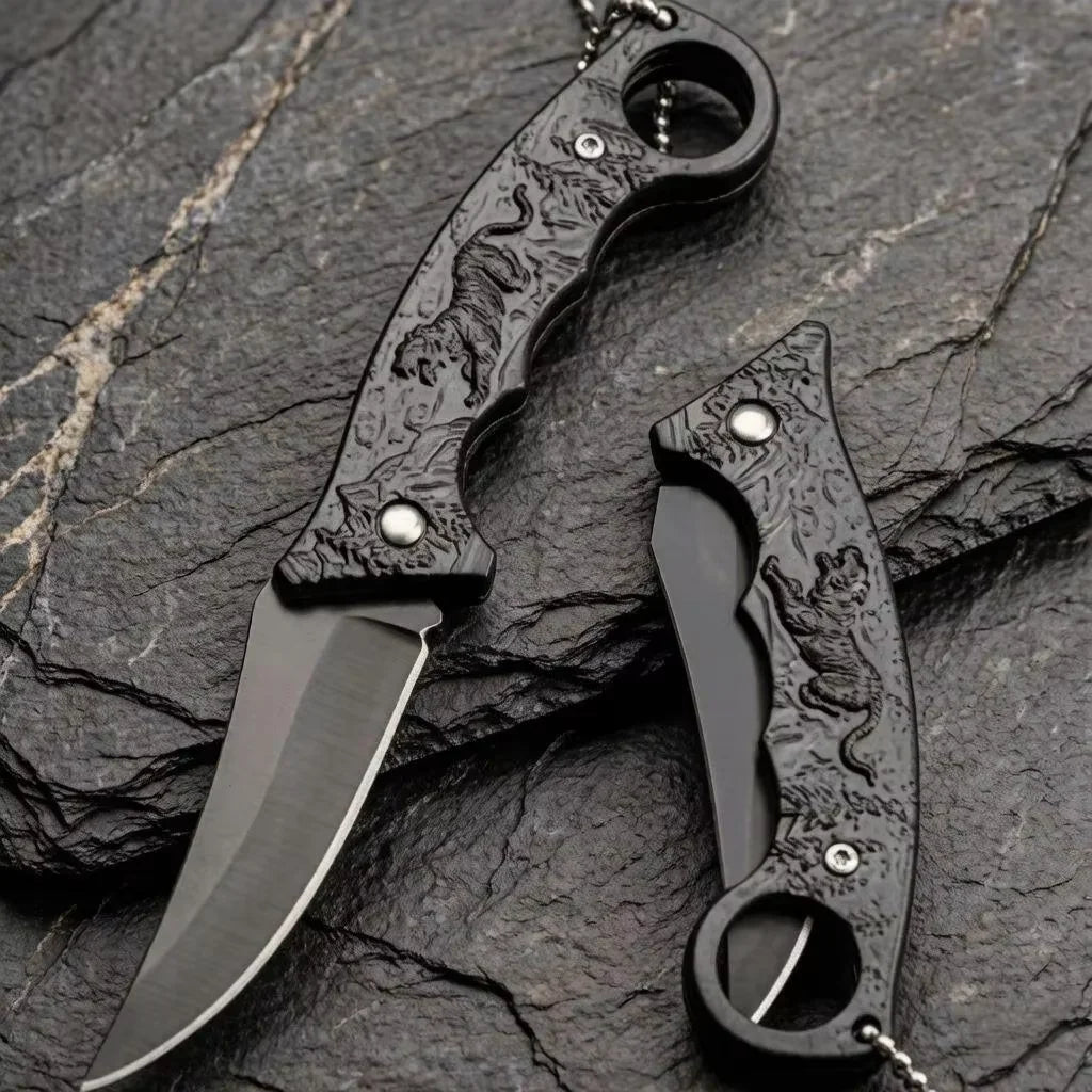Folding Pocket Knife Tiger Handle – EDC Camping & Hiking Blade