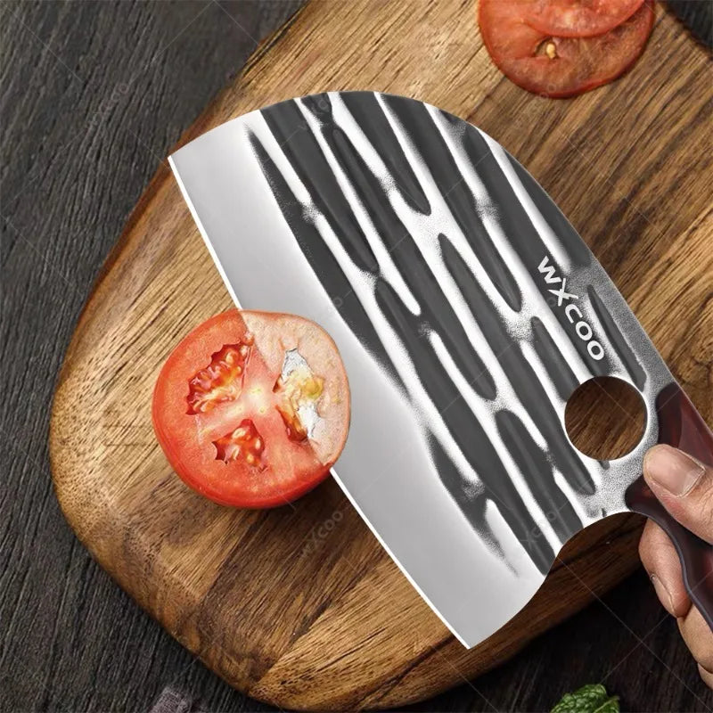 WXCOO Stainless Steel Chef Cleaver & Peeler Set | Wood Handle