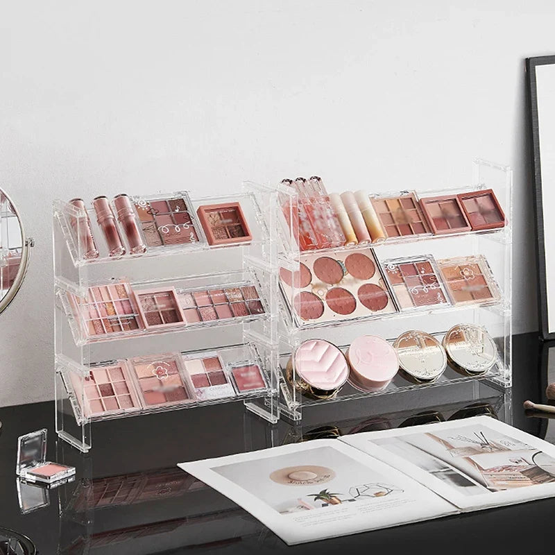 3-Layer Acrylic Cosmetics Display Rack & Desktop Organizer