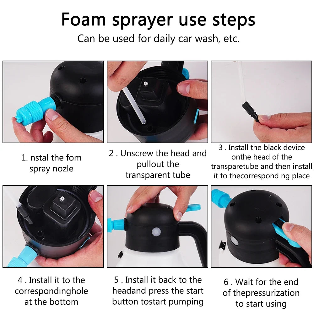 1.8L Manual Foam Sprayer Bottle for Car Washing & Cleaning