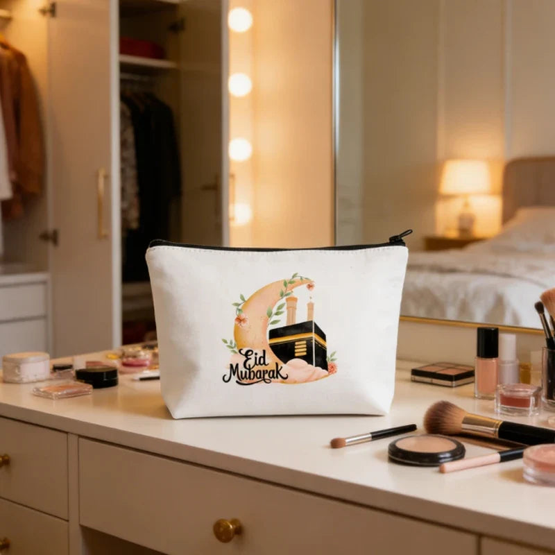 Eid Mubarak Canvas Makeup Bag | Mosque Moon Ramadan Gift