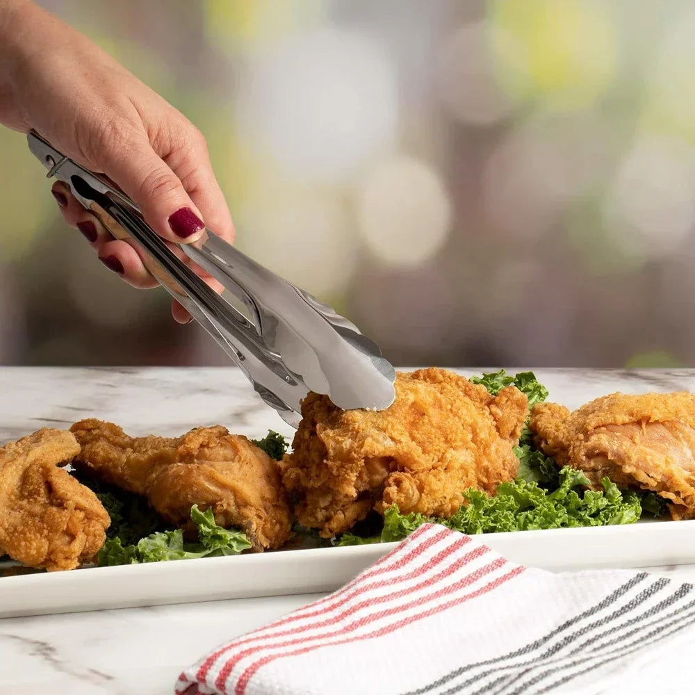 Long Handle Stainless Steel Tongs – BBQ, Salad & Kitchen