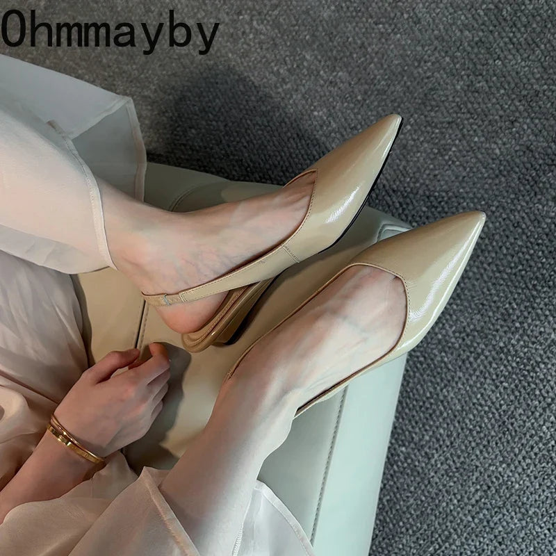 Women's Low Wedge Slip-On Sandals – Elegant Office Mules