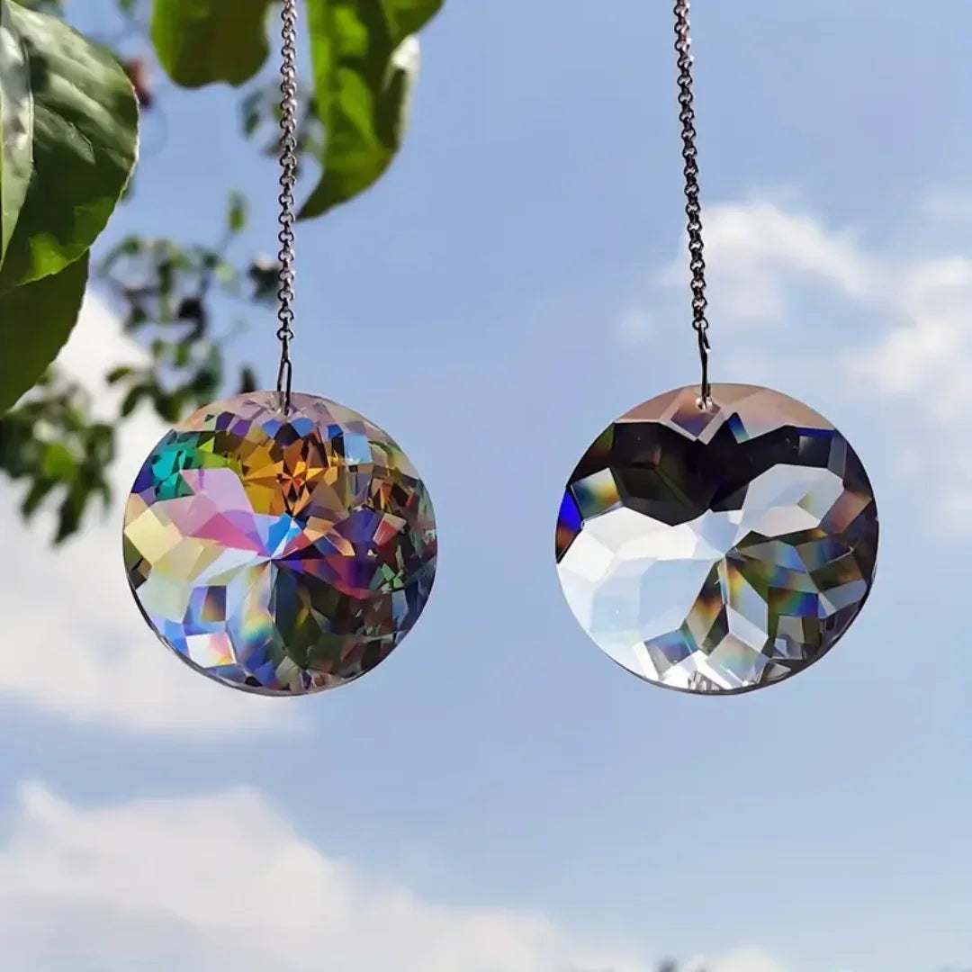Round Crystal Glass Sun Catchers Rainbow Maker – Set of 2