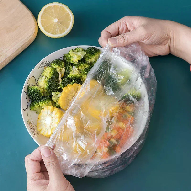 Reusable Disposable Elastic Food Lids Plastic Wrap Durable Plate