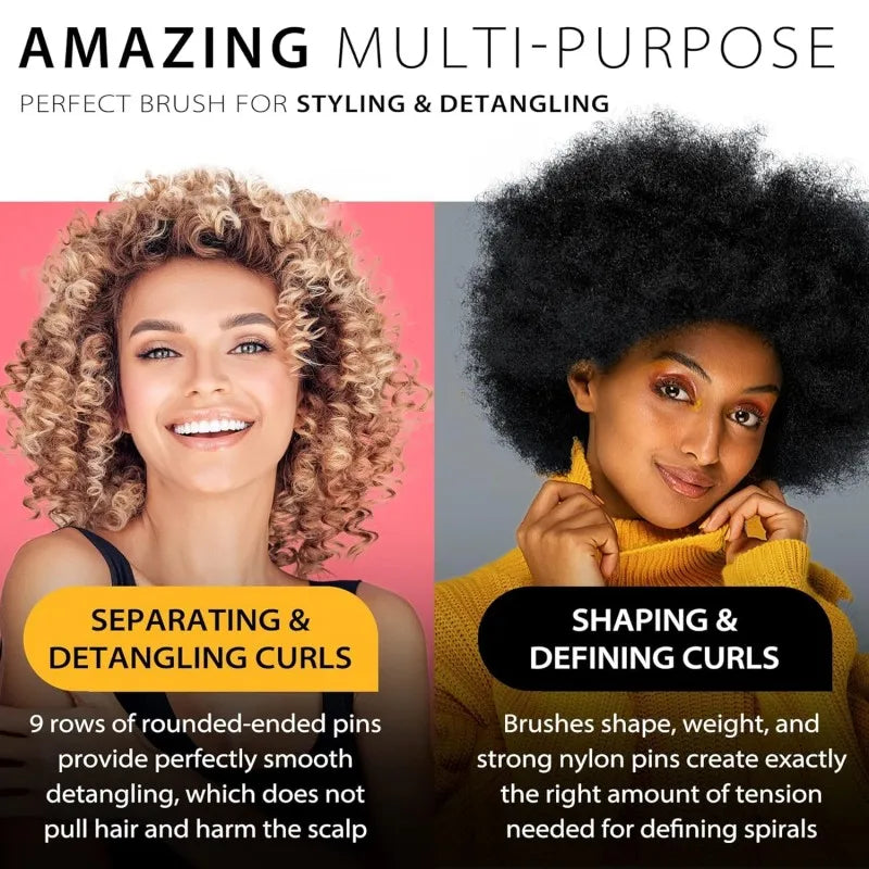 9-Row Detangling Hairbrush & Scalp Massager – Curly & Wet Hair
