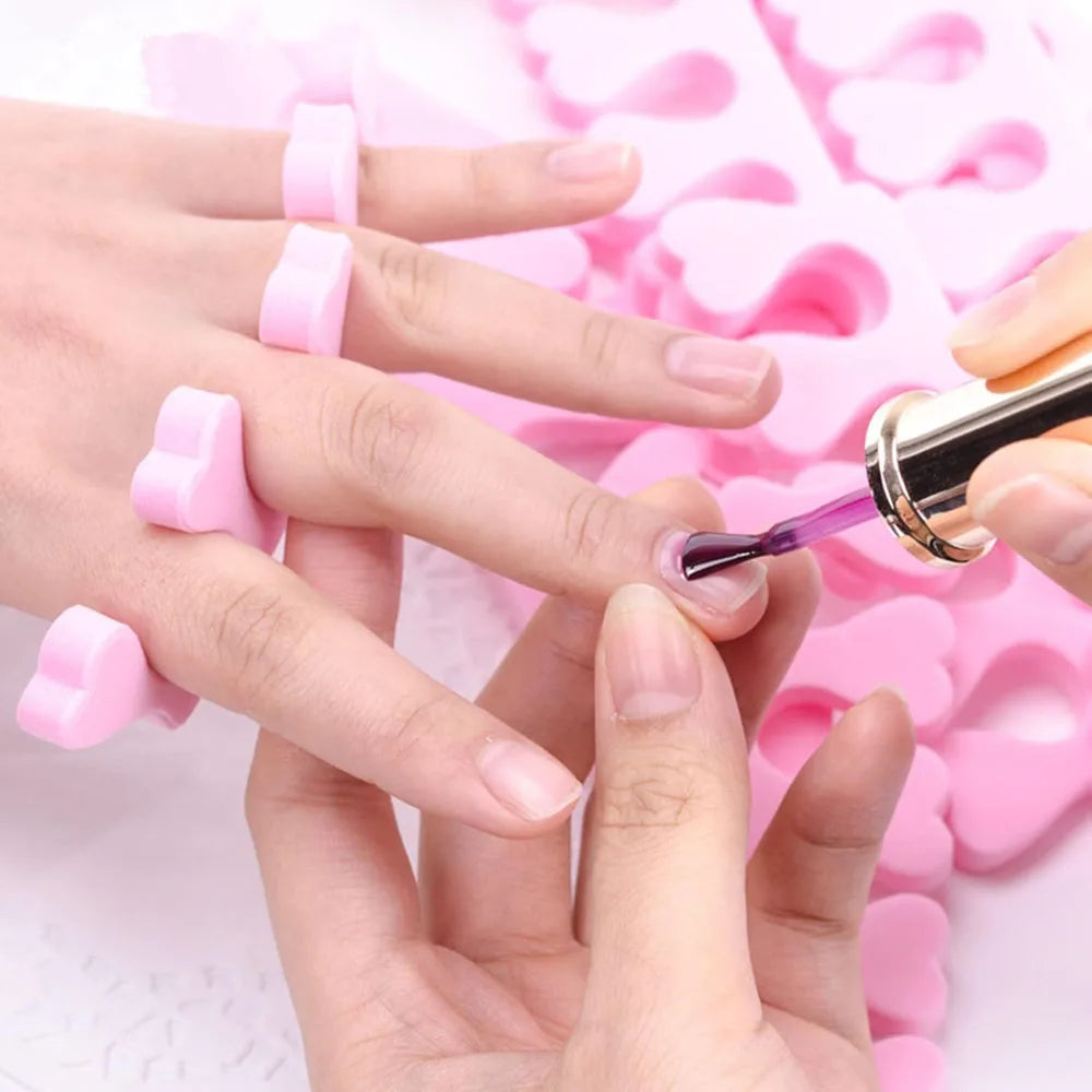 50 Pairs Soft EVA Toe Separators – Heart Design Nail Art Tool