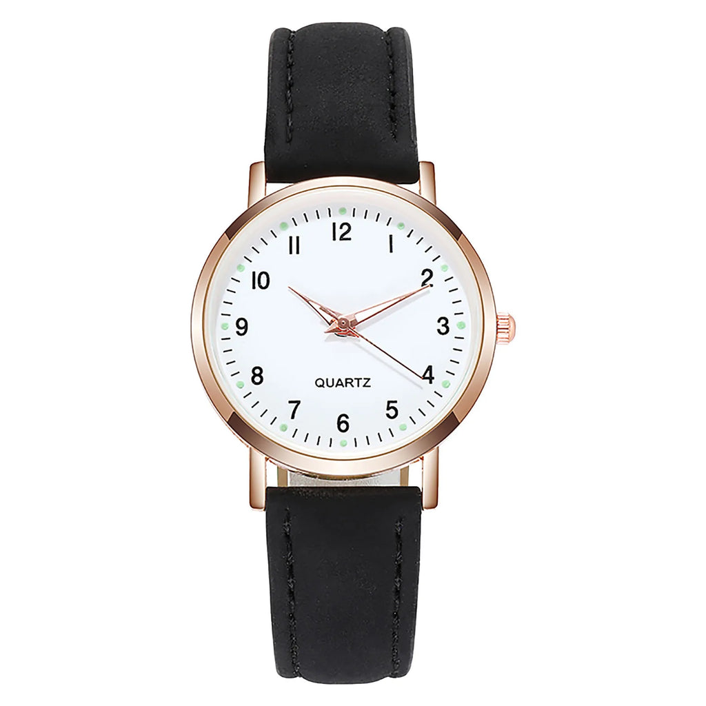 Women's Diamond Luminous Retro Quartz Watch – Leather Strap