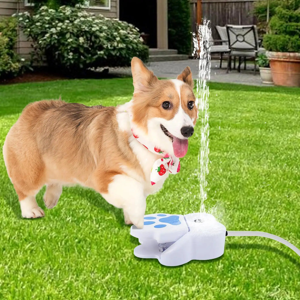 Step-On Dog Water Fountain – Paw-Activated Outdoor Pet Sprinkler