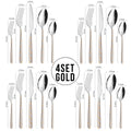 20-Piece Golden Stainless Steel Flatware Set – Knife Fork Spoon