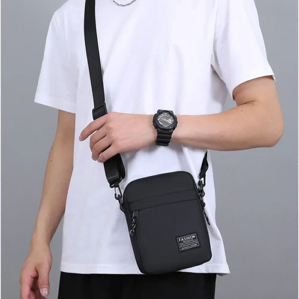 Unisex Oxford Crossbody Satchel – Small Square Shoulder Bag