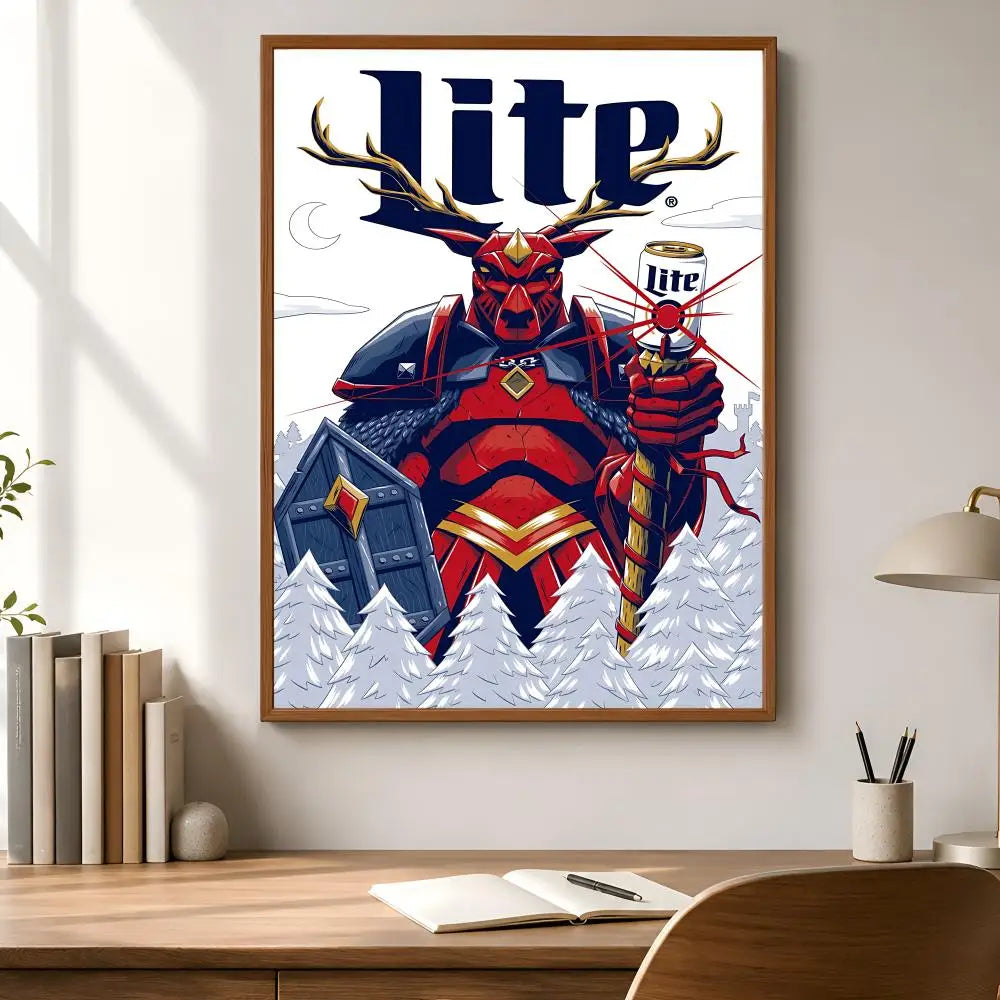 Miller Lite Beer Poster – Waterproof Self-Adhesive Wall Art