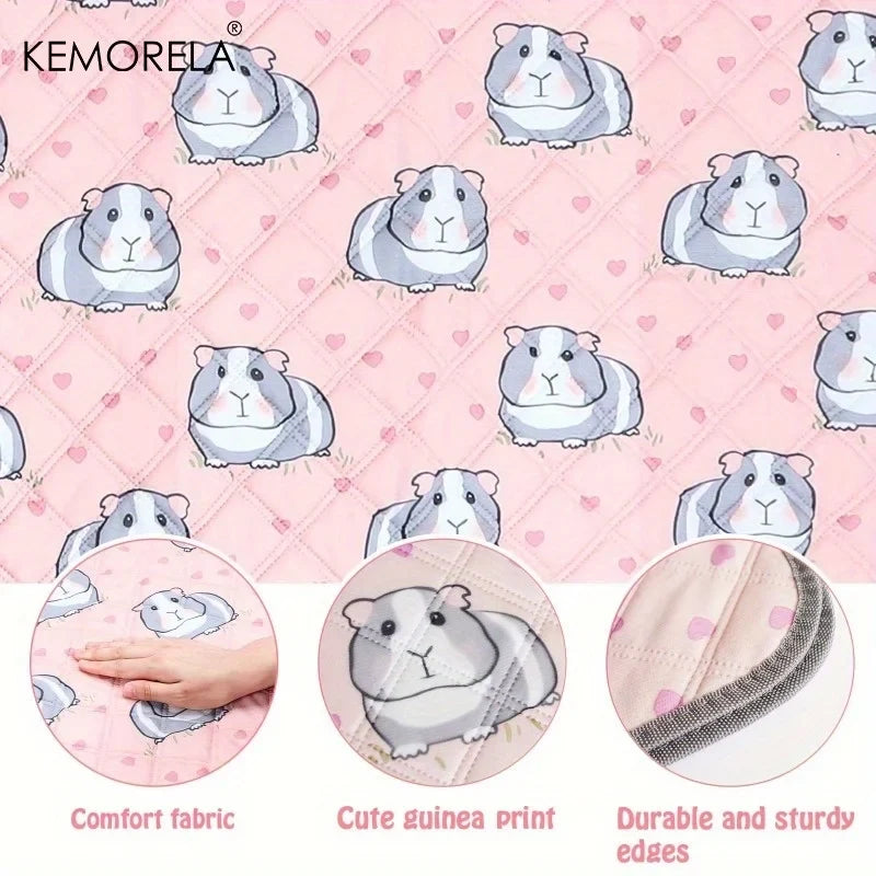 Washable Pet Pee Pads – Pink Hamster Print Non-Slip Mat 1/2 PCS