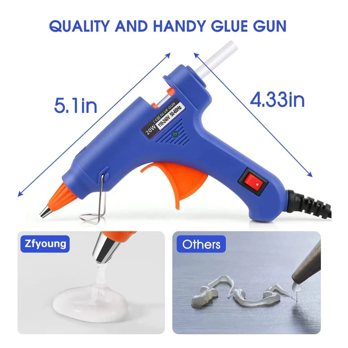 Mini Hot Glue Gun 7mm – DIY Craft & Repair Tool with Glue Sticks