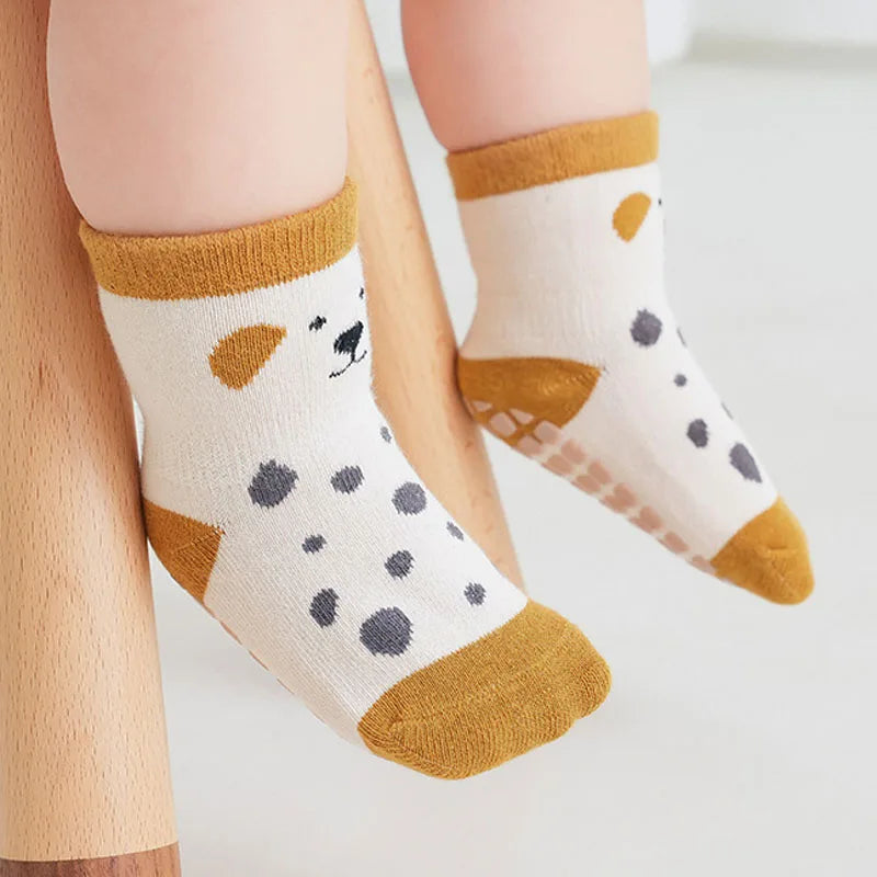 5 Pairs Kids Non-Slip Cartoon Floor Socks | Baby Toddler