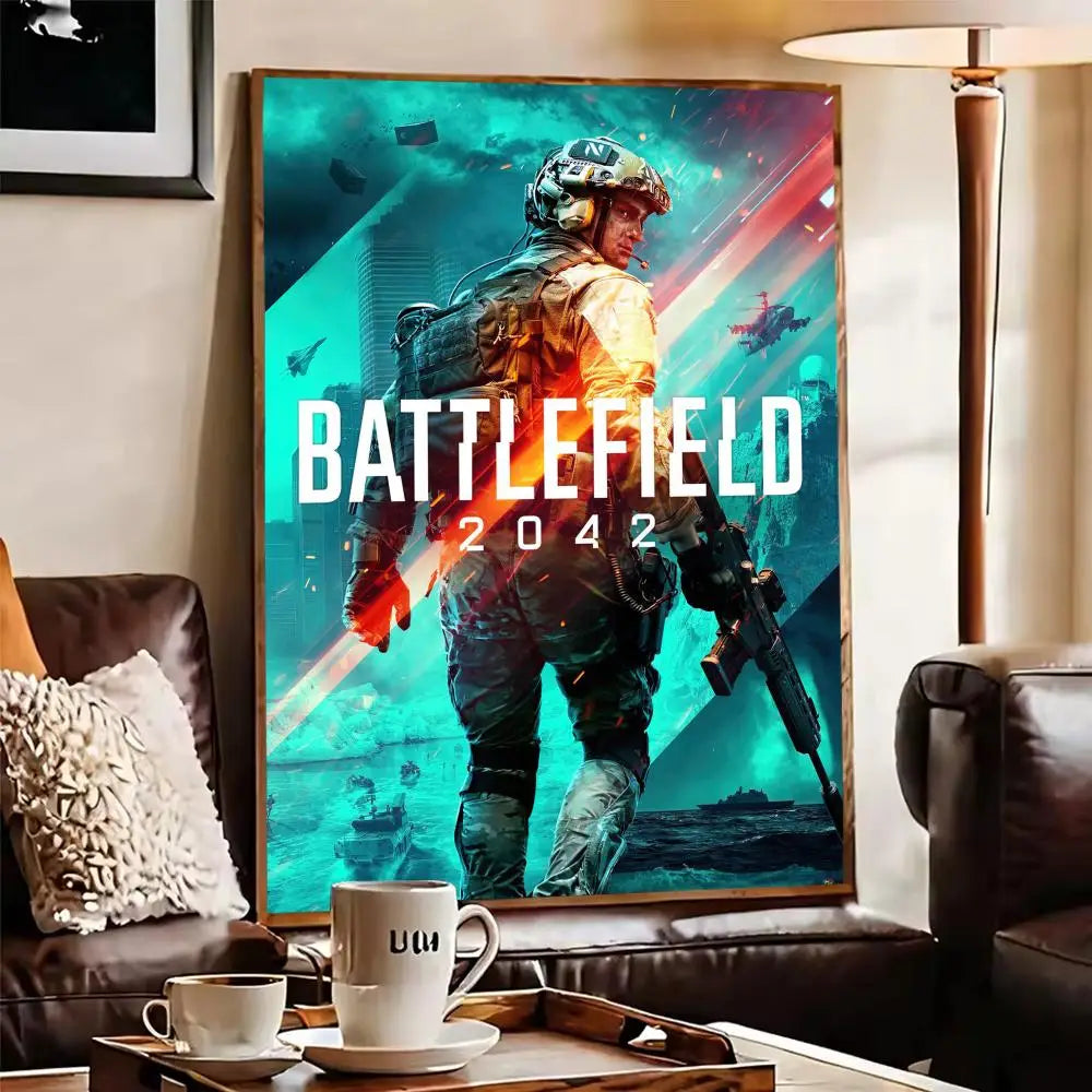 Battlefield Game Poster – Self-Adhesive Wall Art Sticker