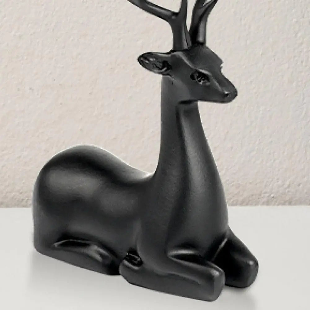 Christmas Reindeer Resin Statue – Elk Sculpture Figurine Decor